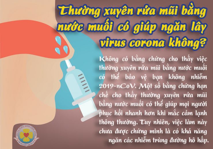 Vệ sinh mũi thường xuyên bằng nước muối giúp phòng ngừa nhiễm virus corona
