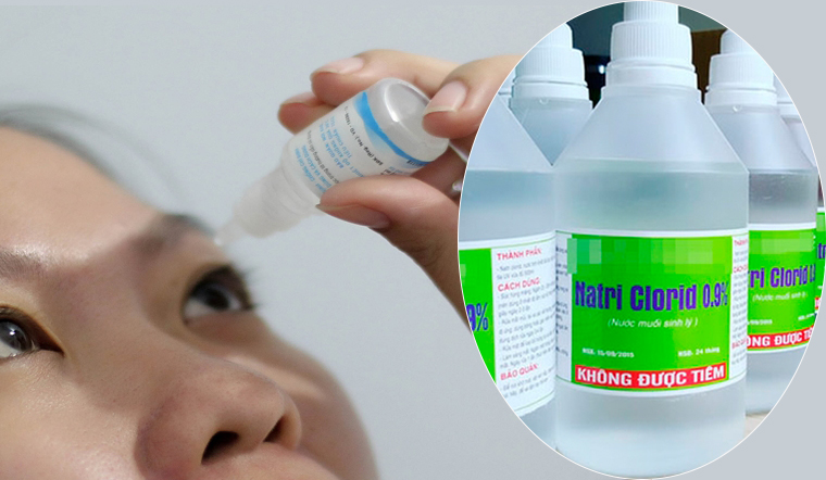 Bạn nên sử dụng nước muối sinh lý 0.9% rửa mắt hàng ngày